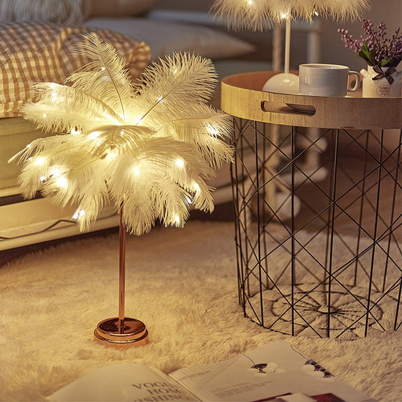 Norvo | Fjær Palm Kreativ Bordlampe