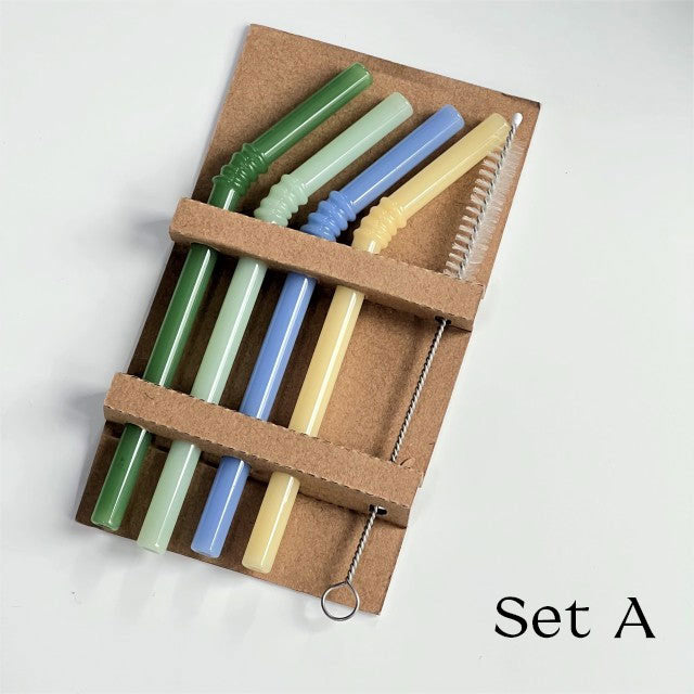 Norvo | Glass sugerør - Sett med 4