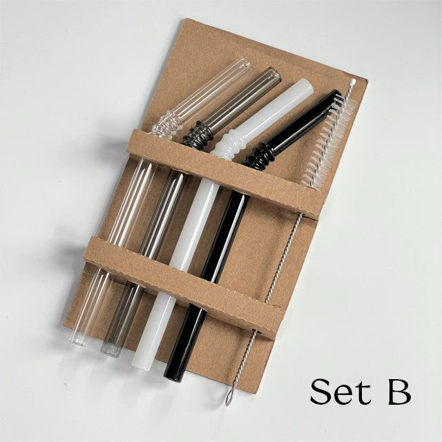 Norvo | Glass sugerør - Sett med 4