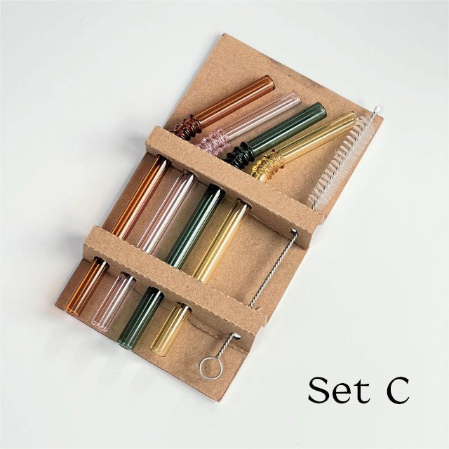 Norvo | Glass sugerør - Sett med 4