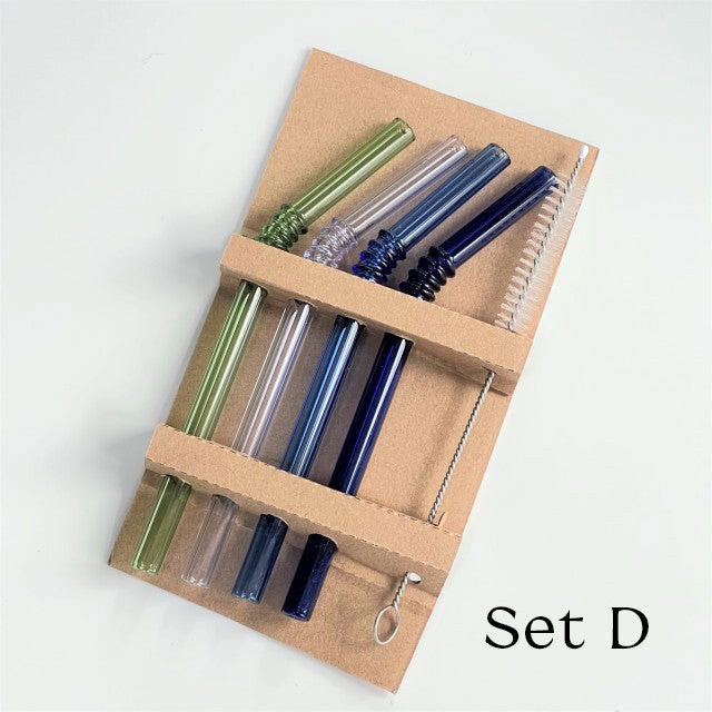 Norvo | Glass sugerør - Sett med 4