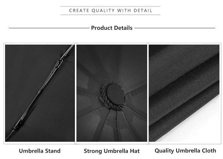 Norvo | Luksus Automatisk Åpen & lukke Paraply Foldsammen Vind vanntett