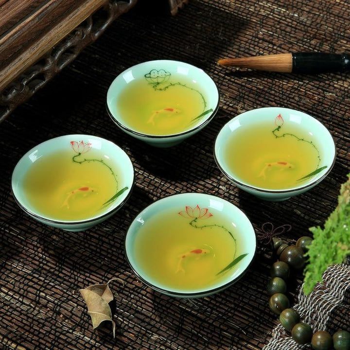 Norvo | Handbemalte Keramikschalen | Traditionelles chinesisches Lotusdesign
