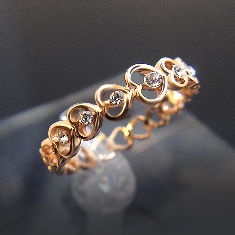 Crystal Heart Chain Ring | Norvo