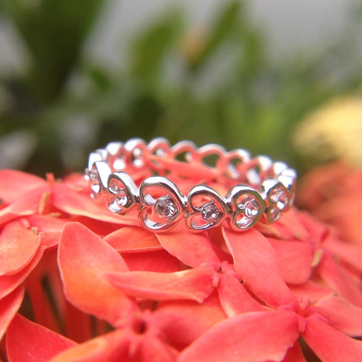 Crystal Heart Chain Ring | Norvo
