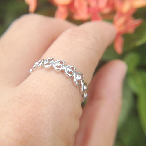Crystal Heart Chain Ring | Norvo