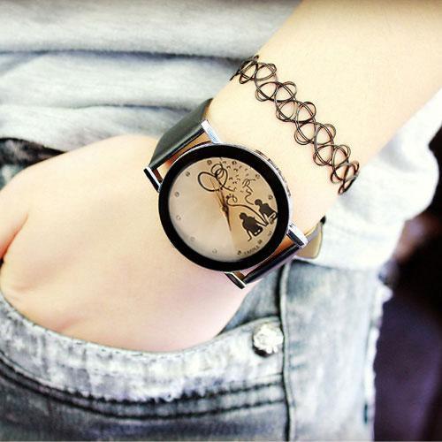 Norvo | Elskere Spesiell Svart Motedesign Luksus Kvinner Klokke