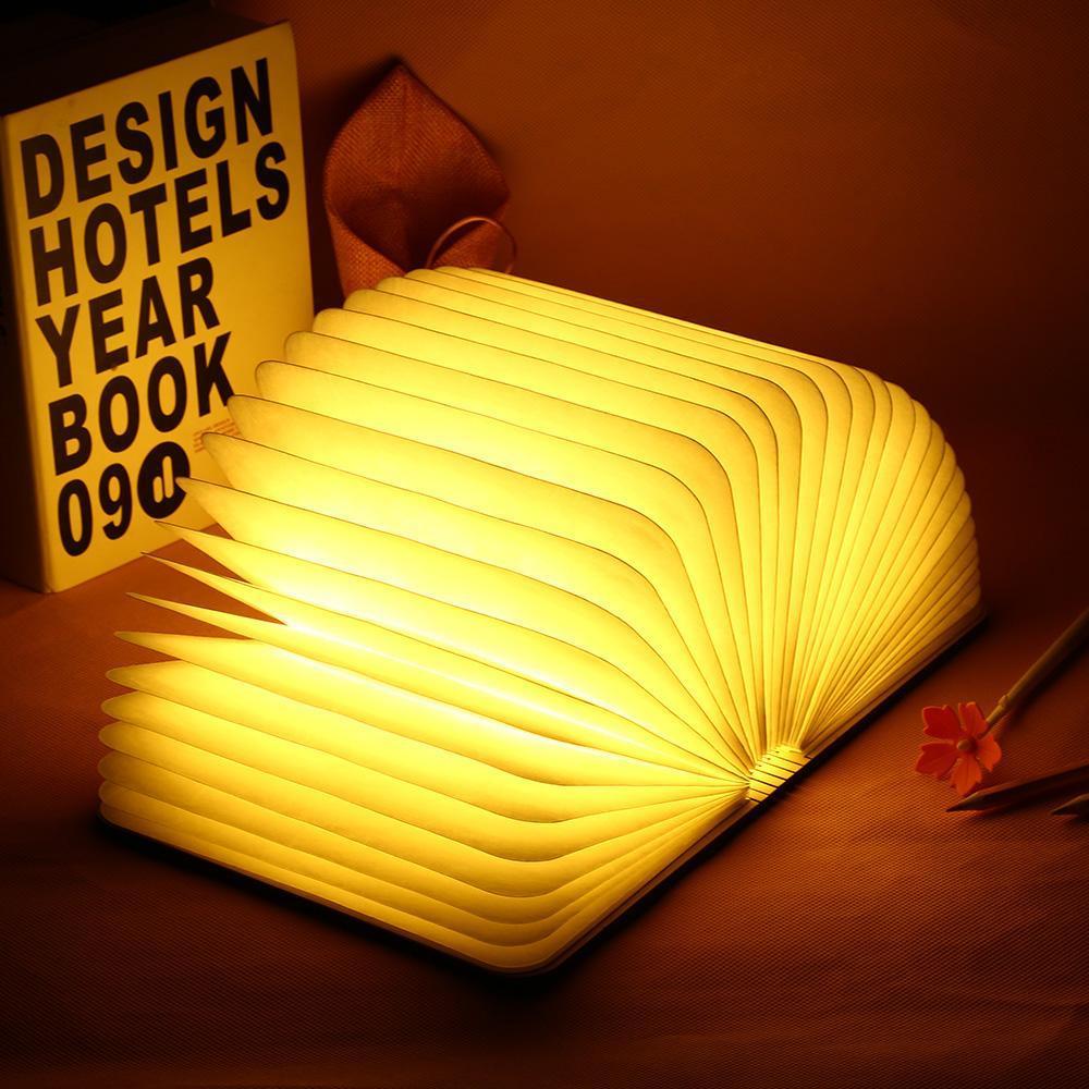 Norvo | LED Foldbar 360 Tre Bok Nattlampe Skrivebord Lys USB Oppladbar