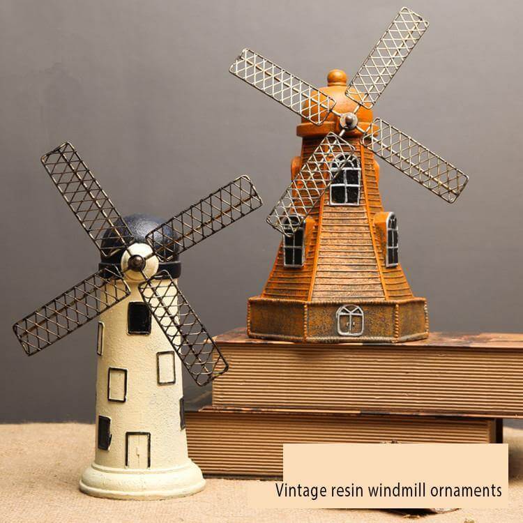 Norvo | 4 Farger Vintage Harpiks Vindmølle Ornamenter Sparebøker