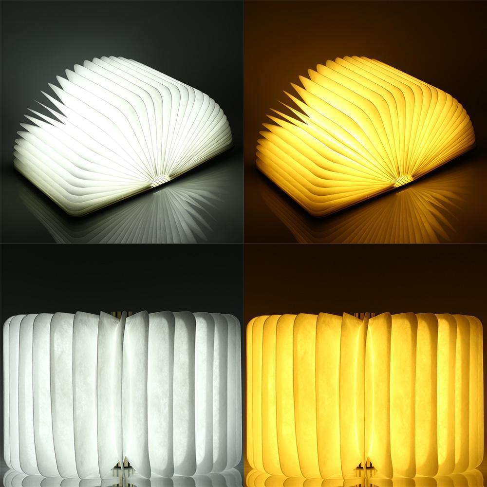 Norvo | LED Foldbar 360 Tre Bok Nattlampe Skrivebord Lys USB Oppladbar