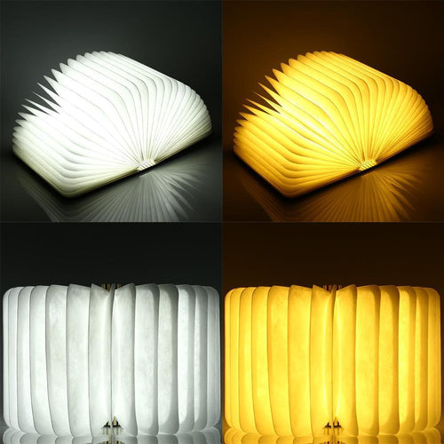 Norvo | LED Foldbar 360 Tre Bok Nattlampe Skrivebord Lys USB Oppladbar