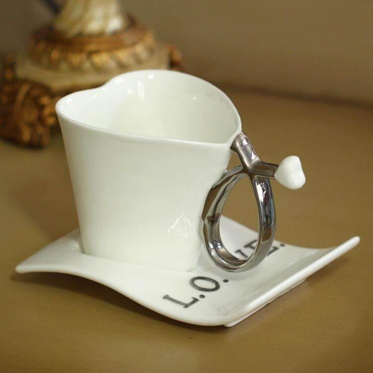 Norvo | Hjerteformet søt keramisk kaffekopp