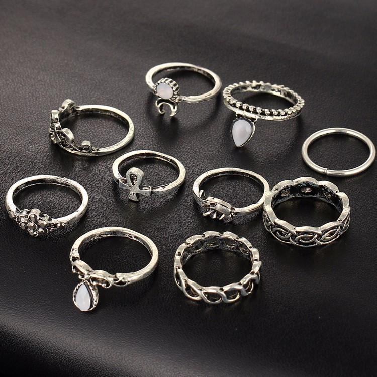 Bohemesk Ringsett - 10 Ringer | Norvo