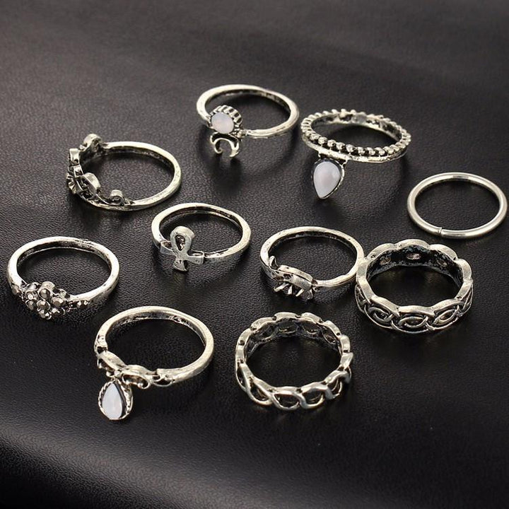 Bohemesk Ringsett - 10 Ringer | Norvo