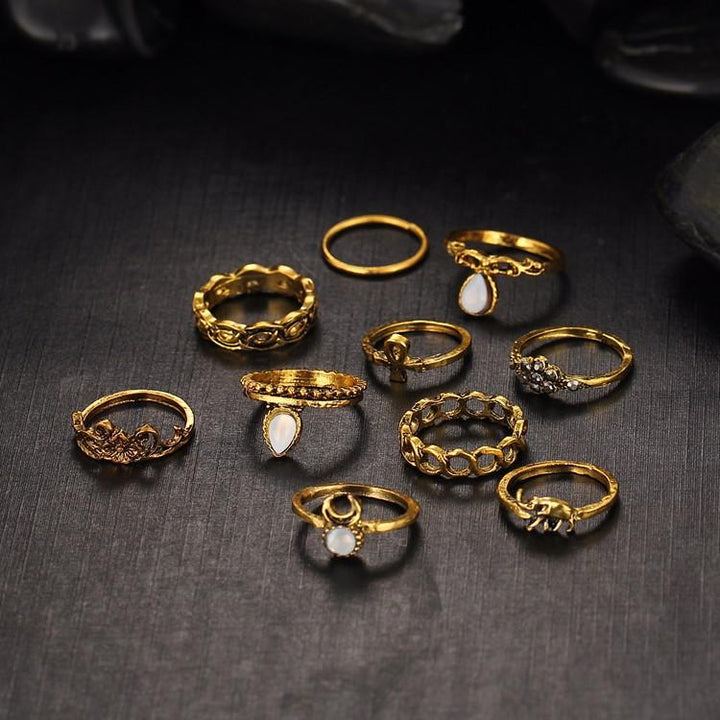 Bohemesk Ringsett - 10 Ringer | Norvo