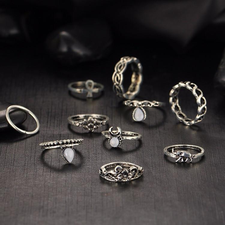 Bohemesk Ringsett - 10 Ringer | Norvo