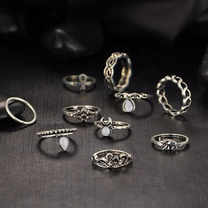 Bohemesk Ringsett - 10 Ringer | Norvo
