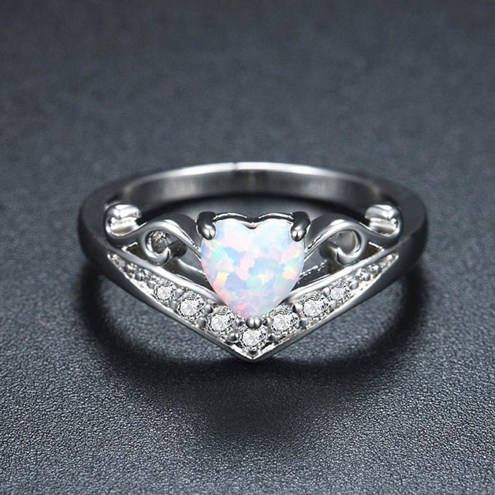 Oval Cut Heart Fire Opal Ring | Norvo