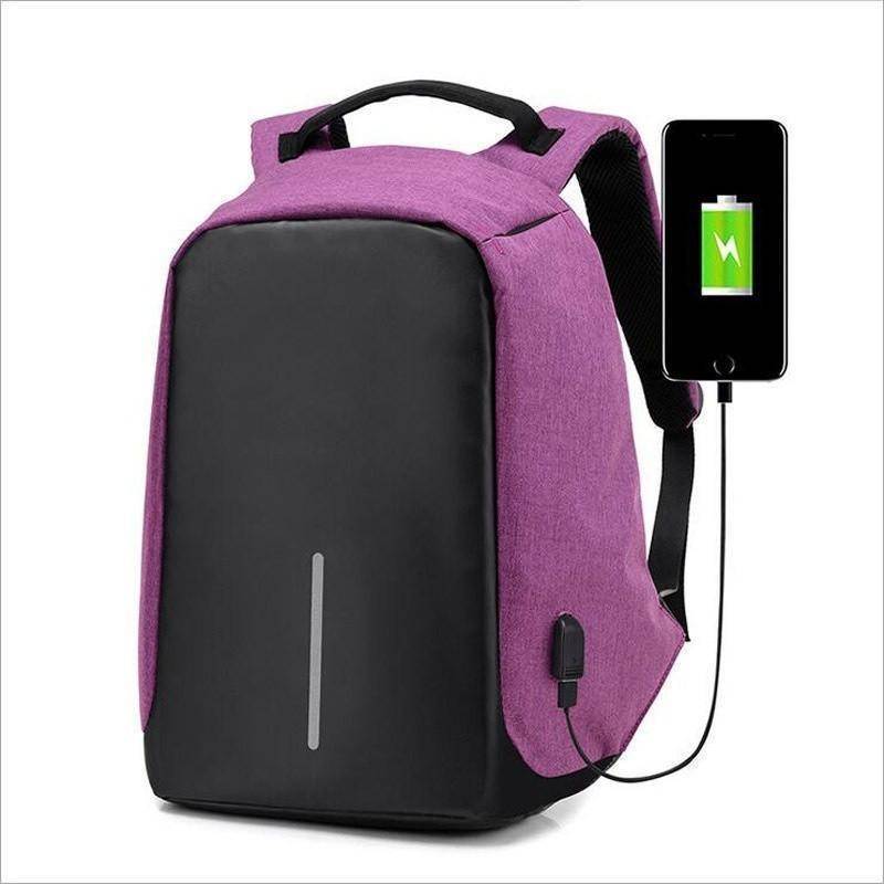 Norvo | Ryggsekk Uformell Mote Laptop Tyverisikret Notatbok Skoleveske med USB-Port
