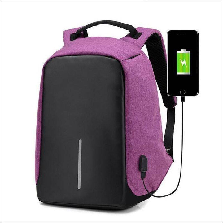 Norvo | Ryggsekk Uformell Mote Laptop Tyverisikret Notatbok Skoleveske med USB-Port