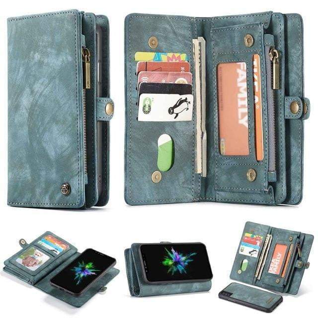 Norvo | Avtagbar ekte lær magnetisk flip-deksel telefonveske