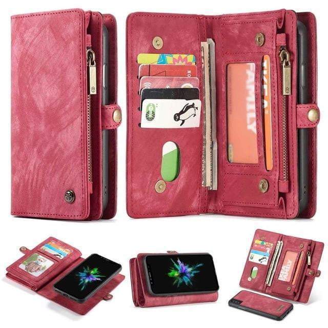 Norvo | Avtagbar ekte lær magnetisk flip-deksel telefonveske