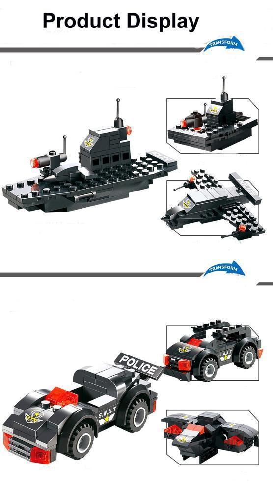 Norvo | 8 I 1 Robot Flybil By Politiet SWAT Byggestein