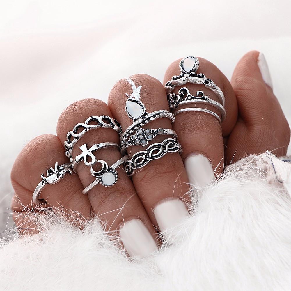 Bohemesk Ringsett - 10 Ringer | Norvo