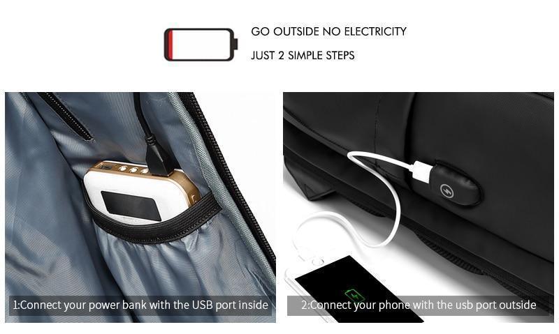 Norvo | 15,6 tommers laptop reise ryggsekk vannavstøtende funksjonell ryggsekk med USB-ladeport