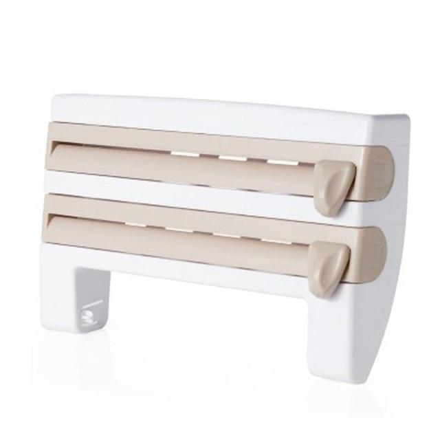 Norvo | 3-i-1 Triple Papir­ Dispenser Kjøkkenrullholder Montert For Plastfolie Kjøkkenhåndkle Innpakning Aluminiumsfolie Dispenser Veggmontert