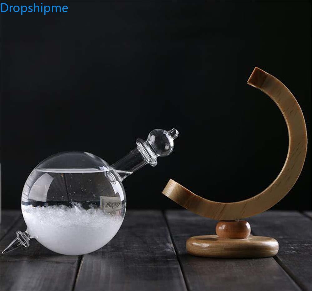 Norvo | Storm Glass Værforutsigelse Flaske Krystall Skrivebord Barometer med Treramme