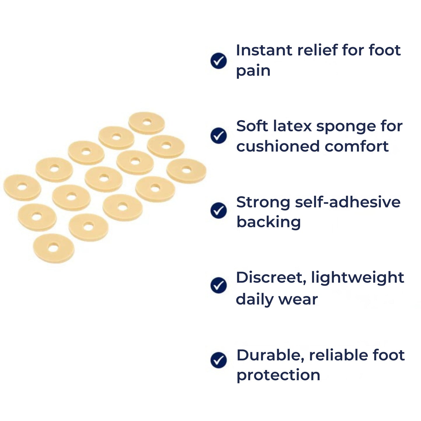 Umiddelbar smertelindring – Polstret selvklebende skum – Beskytter føttene mot gnissing og trykk hele dagen Norvo