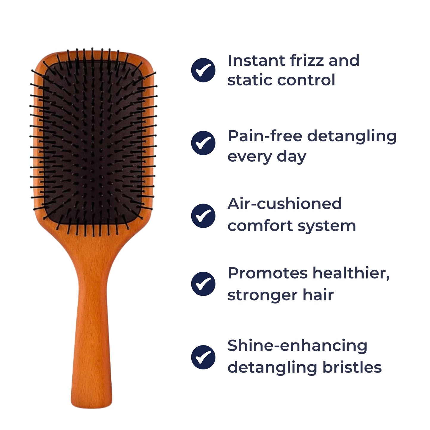 Static Detangling Brush – Frizz Control – Air Cushion Pad – Reduces Breakage – Adds Smooth, Shiny & Healthy-Looking Hair Norvo
