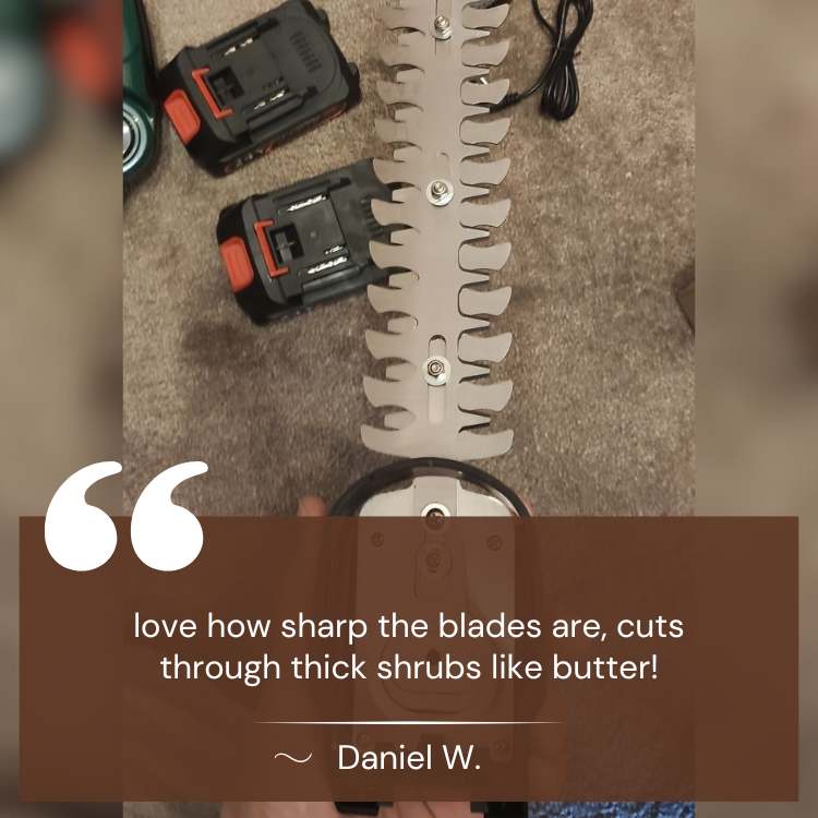 Norvo | Kablefri hekk- og busktrimmer | 2-i-1 kuttehoder, lett og ergonomisk for uanstrengt hagevedlikehold