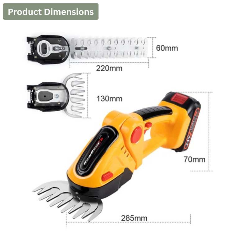 Norvo | Kablefri hekk- og busktrimmer | 2-i-1 kuttehoder, lett og ergonomisk for uanstrengt hagevedlikehold