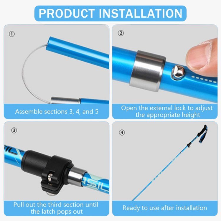 Norvo | Ergonomiske Turstaver | Ultralett, Justerbare & Anti-Sklis Griff for Fotturer, Turer & Ryggsekk Eventyr