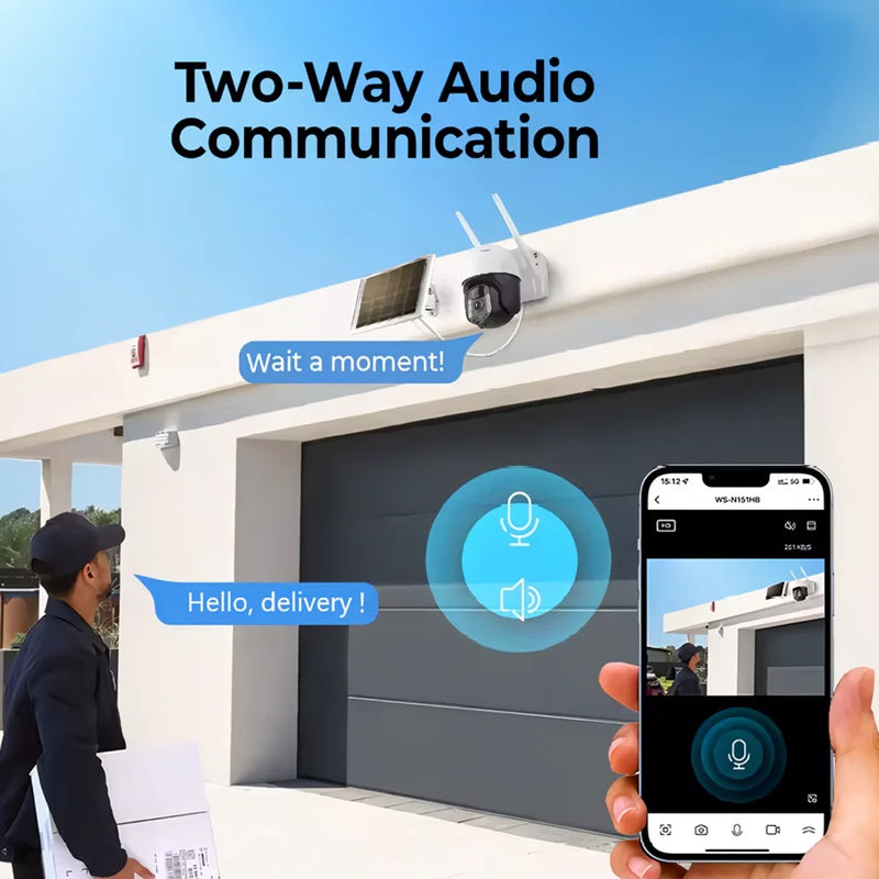 Norvo | 2K solenergidrevet WIFI PTZ-kamera med automatisk sporing og nattsyn