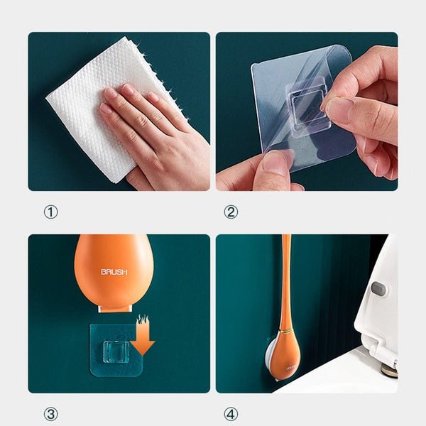 Norvo | PureScrub – Hygienisk Silikon Toalettbørste med Holder