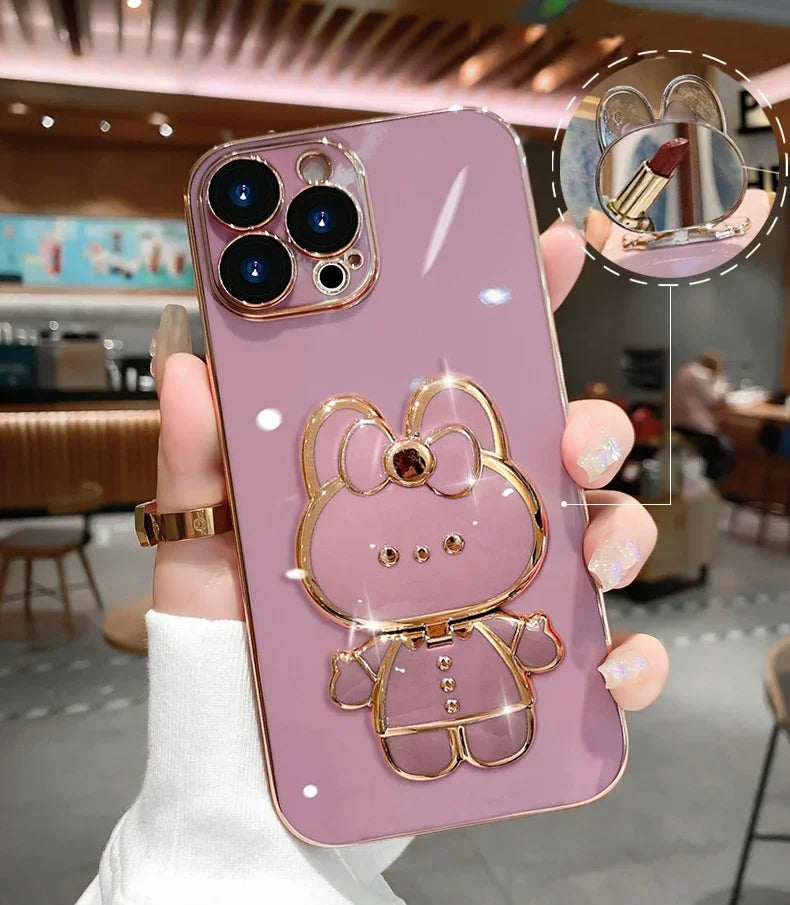 Norvo | 3D Kanin Koreansk Stil Speil iPhone Etui