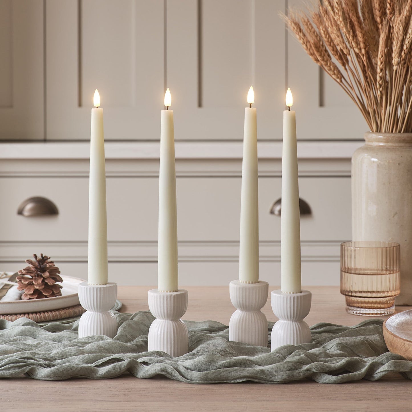 Norvo | LED Voks Flammende Stearinlys Sett