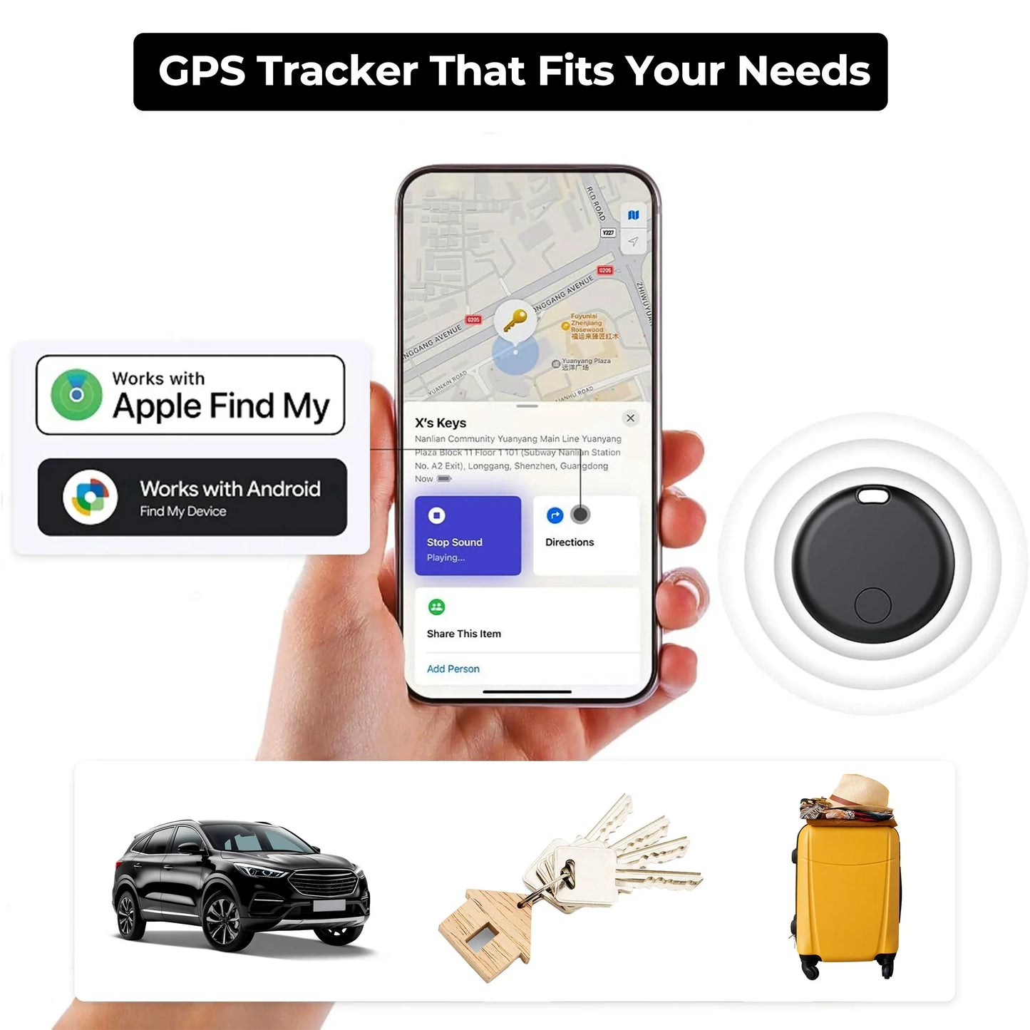 Norvo | Bluetooth GPS Tracker Nøkkelfinner Enhet