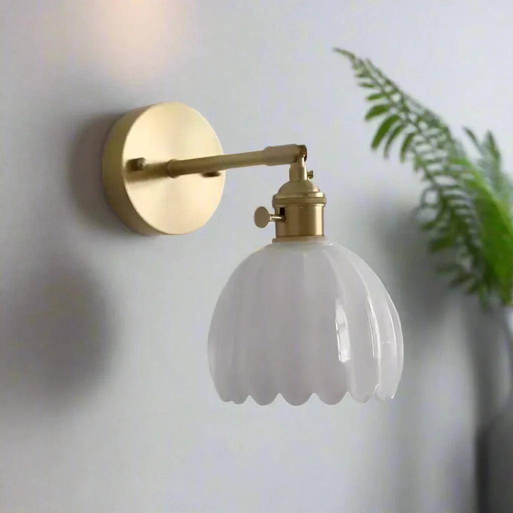 Norvo | Vintage Tulipan Glass Vegglampe Lys