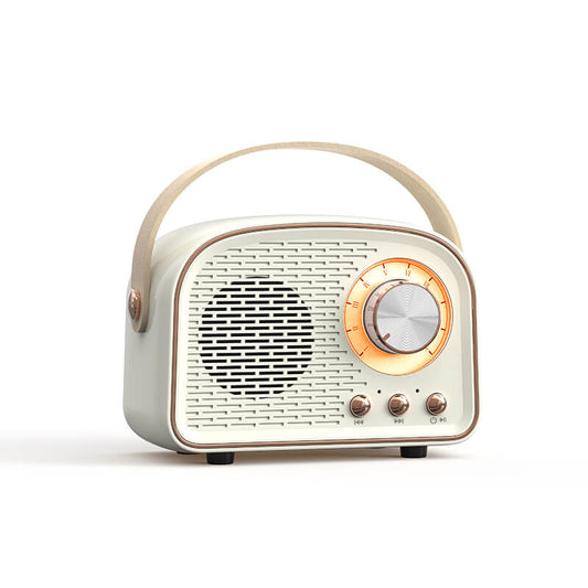 Norvo | Sandsberg Retro Rund Radio Bluetooth Høyttaler | Trådløs | Bærbar | Stylisk Lyd for Hjemmet & På Farten