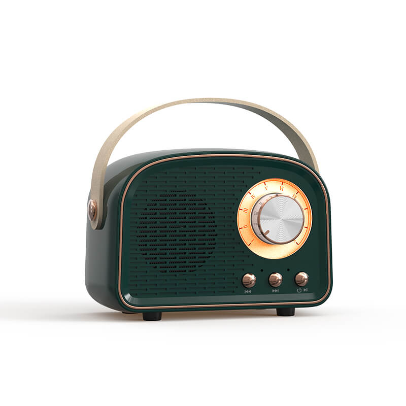 Norvo | Sandsberg Retro Rund Radio Bluetooth Høyttaler | Trådløs | Bærbar | Stylisk Lyd for Hjemmet & På Farten