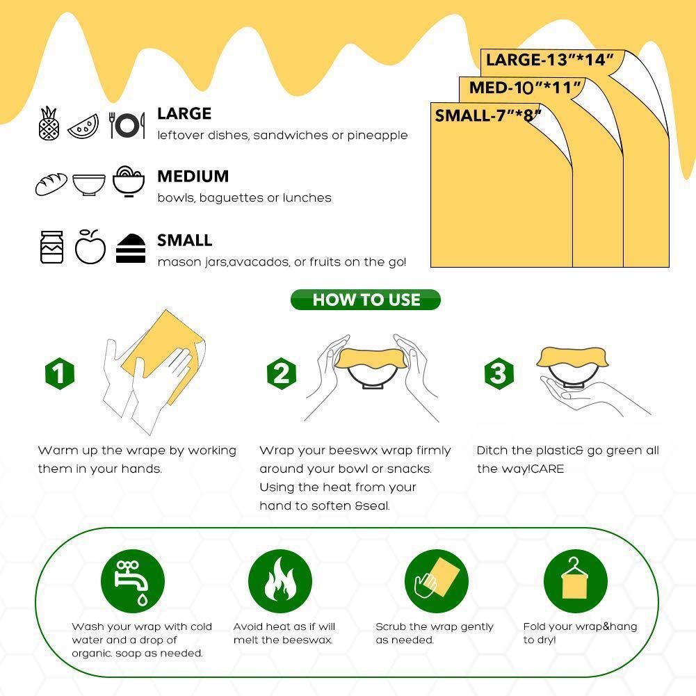 Norvo | Gjenbrukbar bivoks matinnpakning (3 stk)