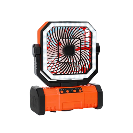 Norvo | Oppladbar campingvifte med 20000mAh batteri, 4 hastigheter og LED-lanterne