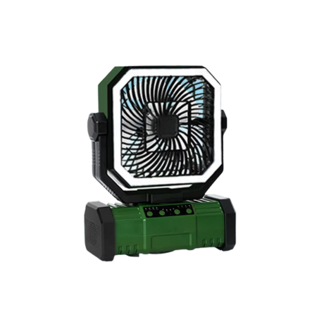 Norvo | Oppladbar campingvifte med 20000mAh batteri, 4 hastigheter og LED-lanterne