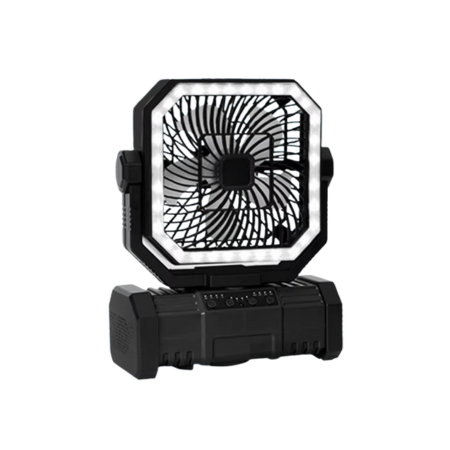 Norvo | Oppladbar campingvifte med 20000mAh batteri, 4 hastigheter og LED-lanterne