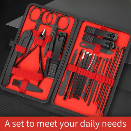 Norvo | 16-delt manicure- og pedikyrsett i rustfritt stål