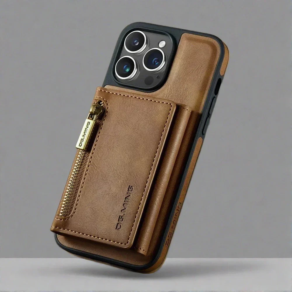 Norvo | RFID iPhone Lommebok | Avtakbar Magnetisk Lær Bilmontering Støtsikkert Etui